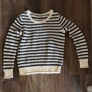 Gap cotton navy and white striped sweater
